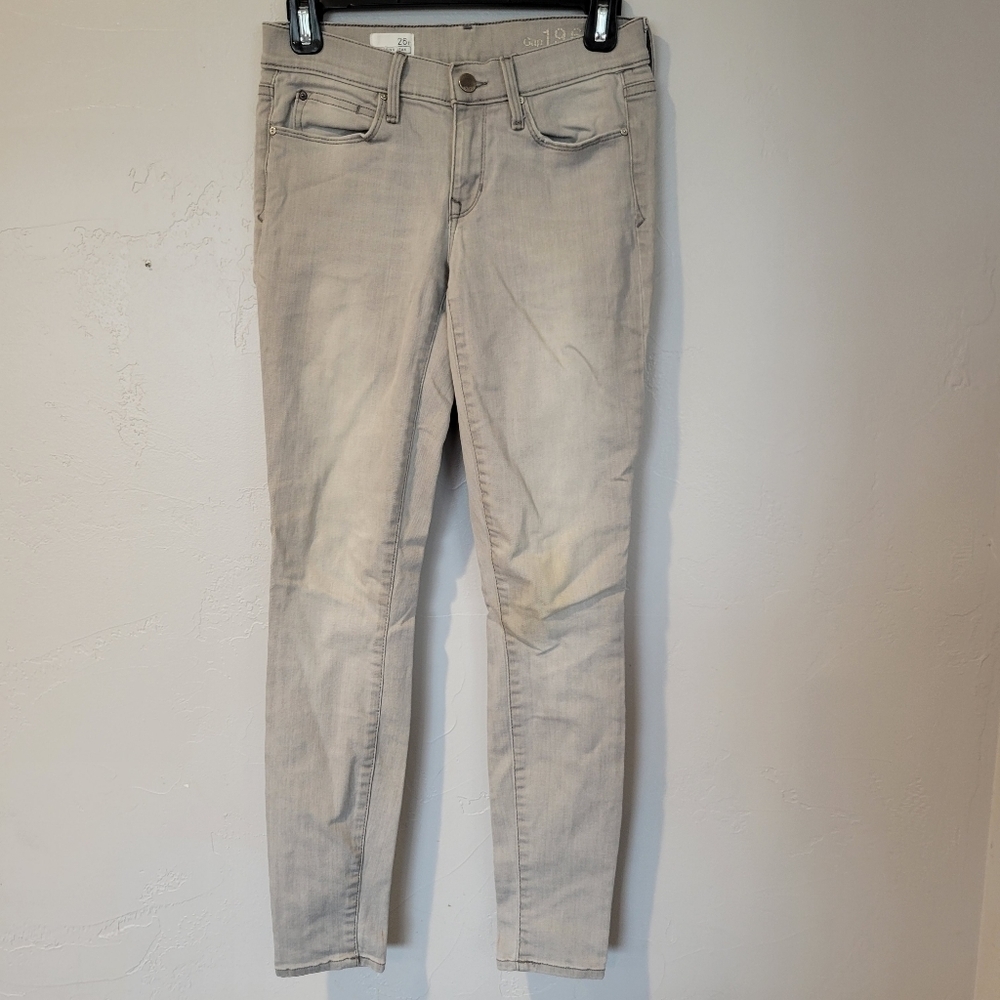 Gap 1969 26R 26 Regular Legging Jean Light Grey Pants Low Rise